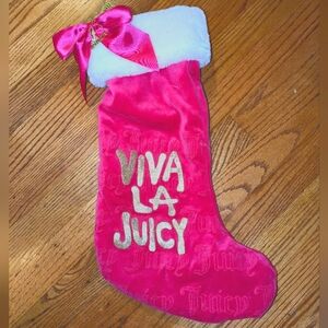 Viva La Juicy Hot Pink Velvet Christmas Stocking